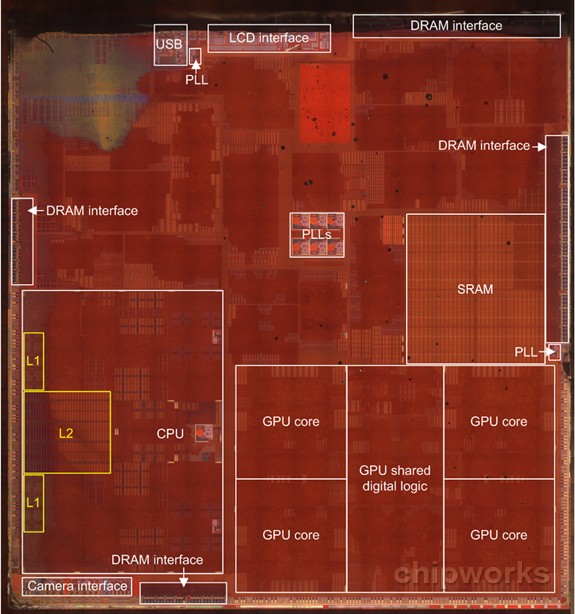 Chip A7 bên trong iPhone 5S do Samsung sản xuất 
